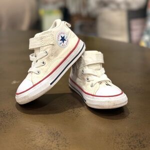 Converse Kids Cream Sneakers with Red Accents